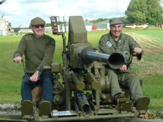 September 2015 - the Boys couldn't resisit playing on the completed Bofors gun.