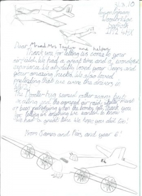 some of the thank you letters from Kyson Primary School